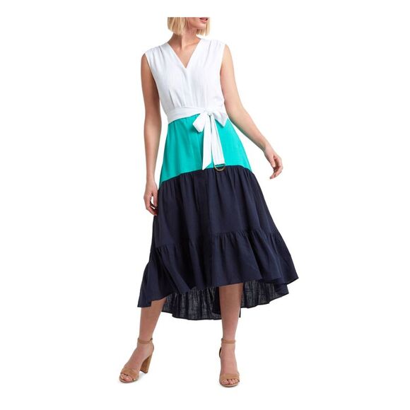 HALSTON Womens Zippered Sleeveless Mock Neck Above The Knee Formal Sheath Dress main image 0